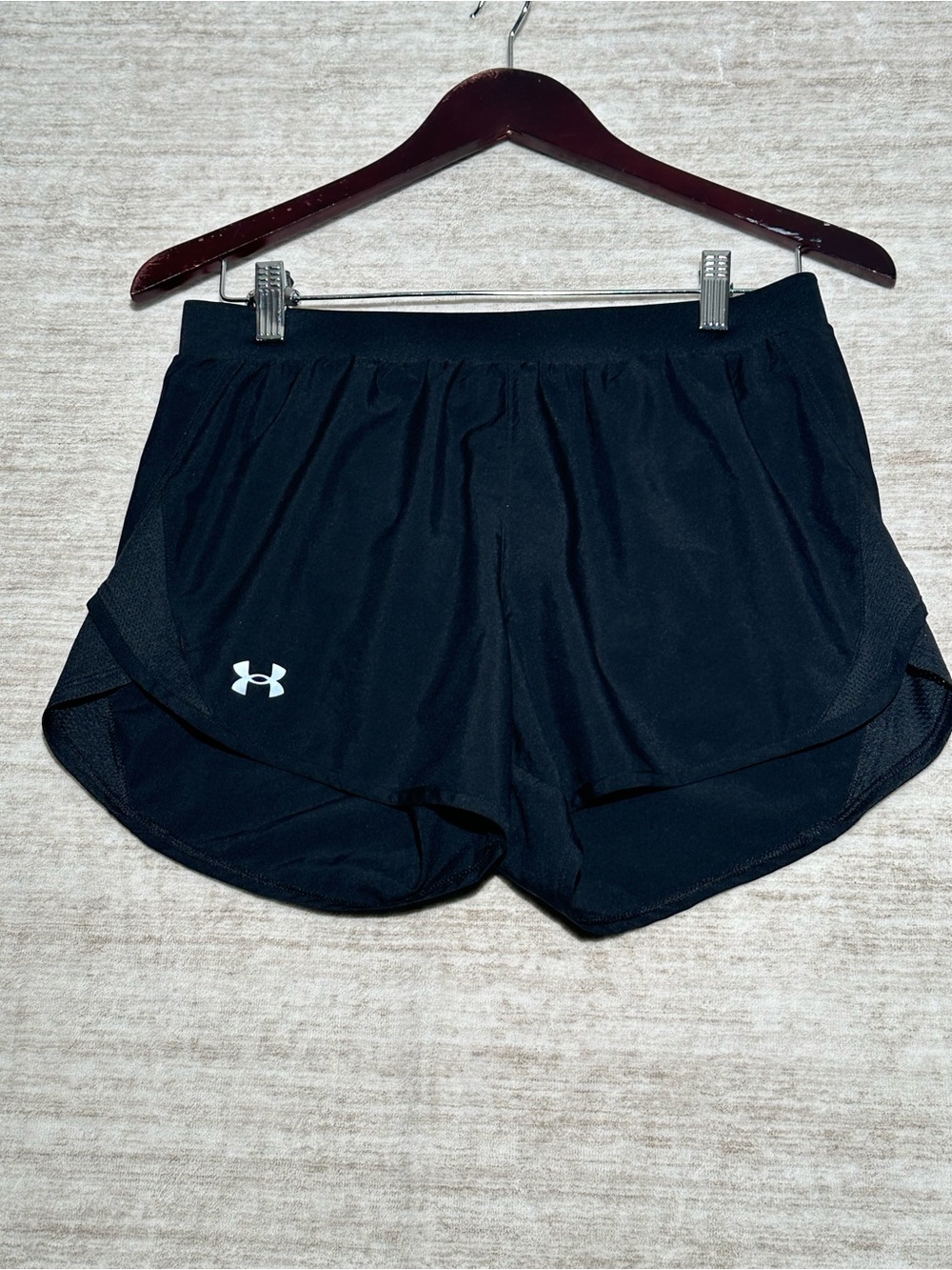 Under Armour Women's Black Athletic Running Shorts with Logo